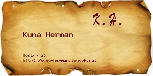 Kuna Herman névjegykártya